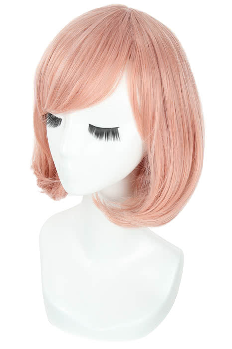 Beyond the Boundary Mirai Kuriyama 30cm Short Cosplay Wig Pink Women Anime Straight Party Full Hair