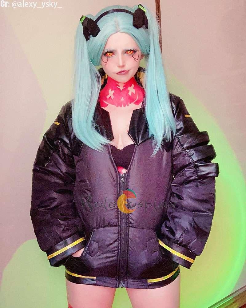 Cyberpunk Edgerunners Rebecca Light Green Cosplay Wigs