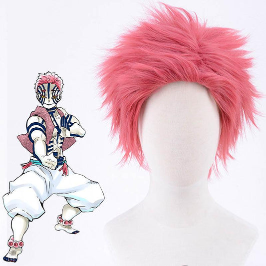 Demon Slayer Akaza Komaji Red Short Cosplay Wigs