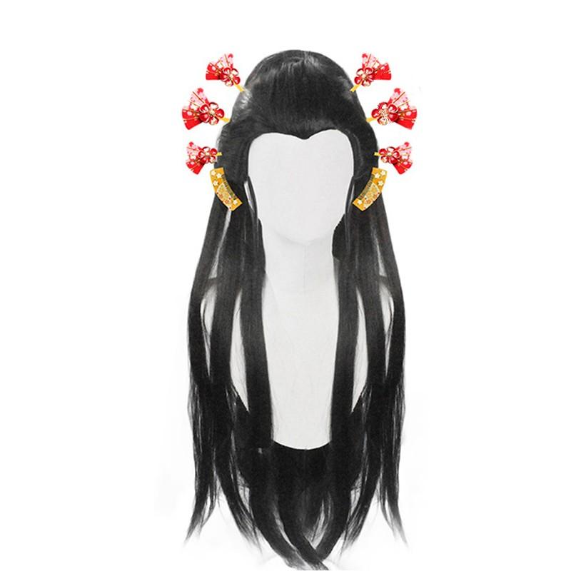 Demon Slayer Daki Black Long Cosplay Wigs