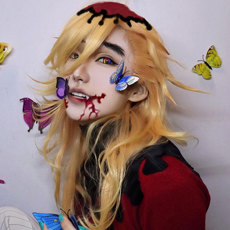 Demon slayer Douma Blonde Long Cosplay Wigs