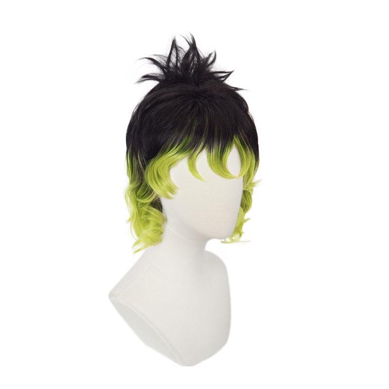 Demon Slayer Kimetsu no Yaiba Giyuutarou Dark Mixed Green Short Cosplay Wigs