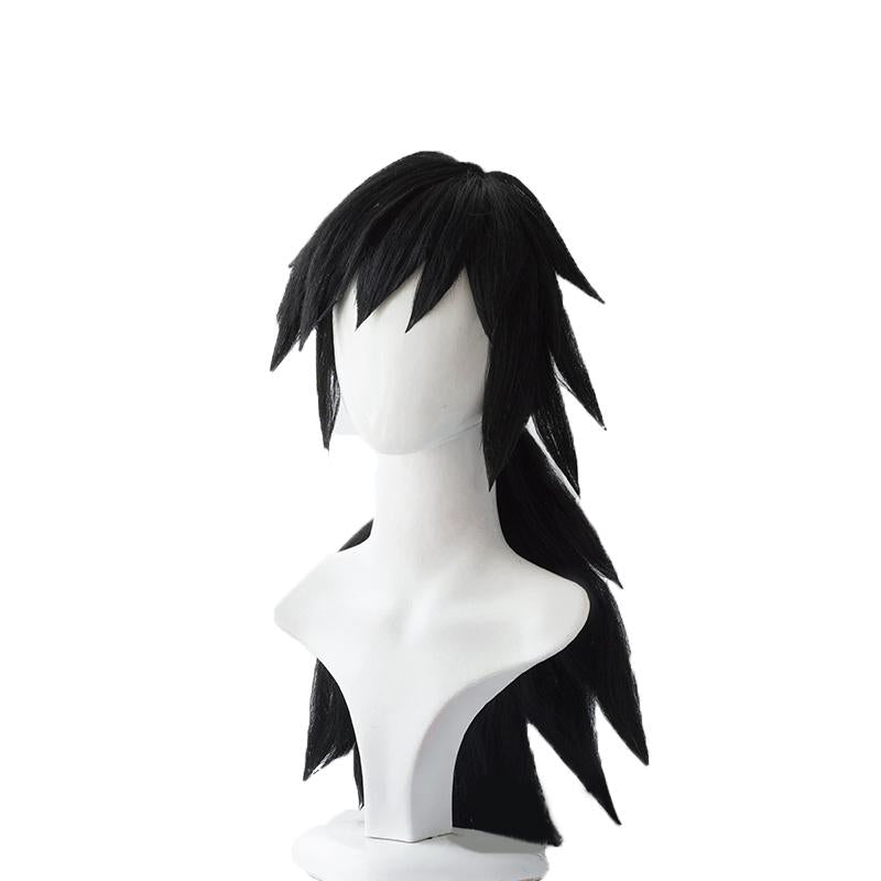 Demon Slayer Kimetsu no Yaiba Tomioka Giyuu Black Long Cosplay Wigs