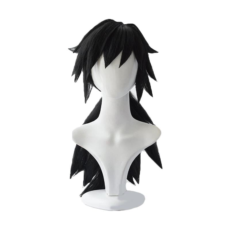 Demon Slayer Kimetsu no Yaiba Tomioka Giyuu Black Long Cosplay Wigs