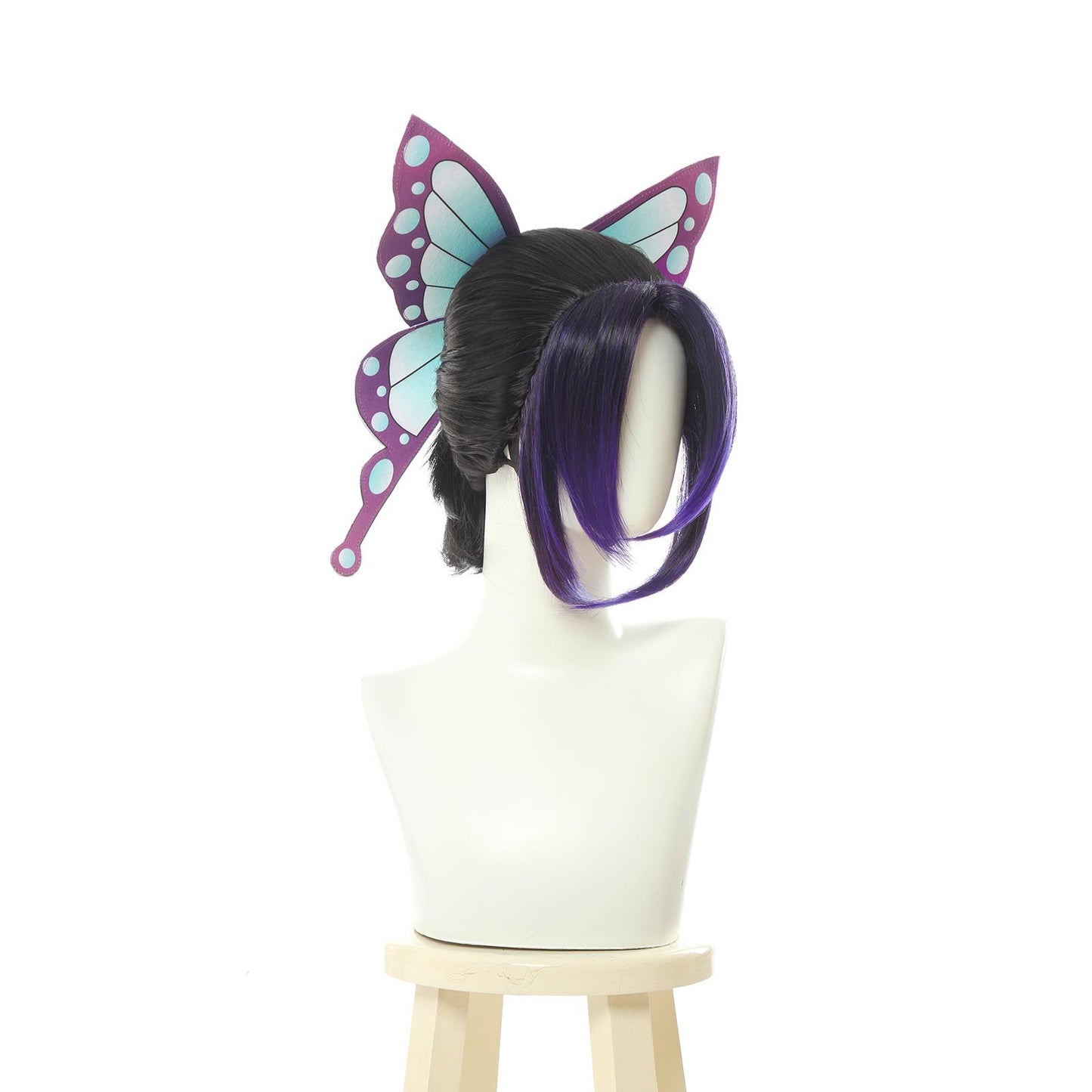 Demon Slayer Kochou Shinobu Short Purple Gradient Color Cosplay Wigs