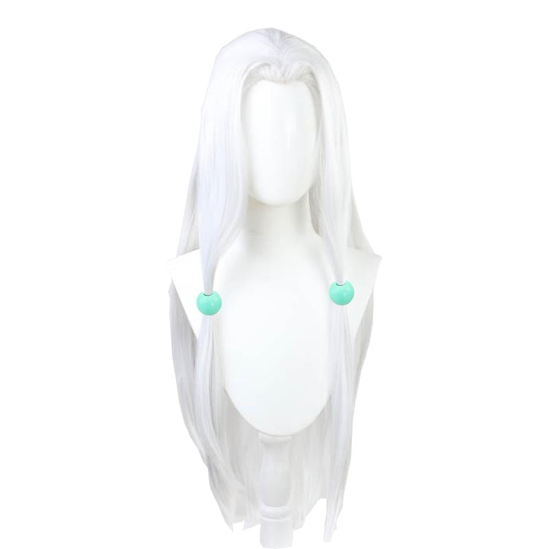 Demon Slayer Rui Spider Sister White Long  Cosplay Wigs Free Headdress