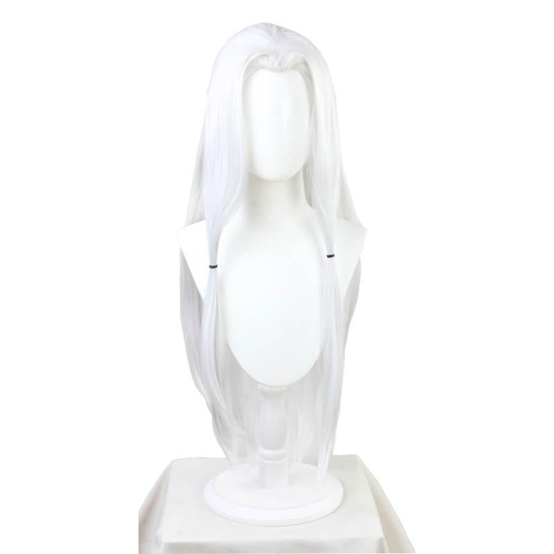Demon Slayer Rui Spider Sister White Long  Cosplay Wigs Free Headdress