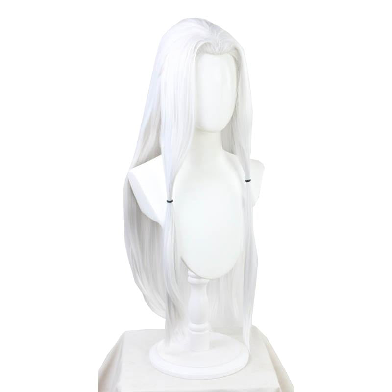 Demon Slayer Rui Spider Sister White Long  Cosplay Wigs Free Headdress