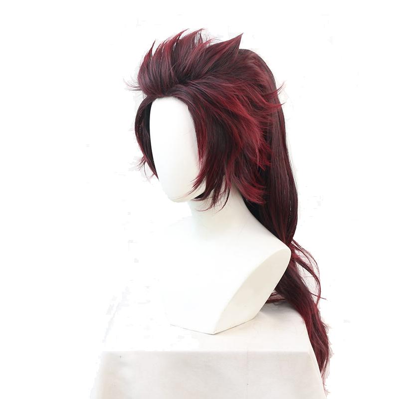 Demon Slayer Tanjirou Kamado Female Red Black Long Cosplay Wigs