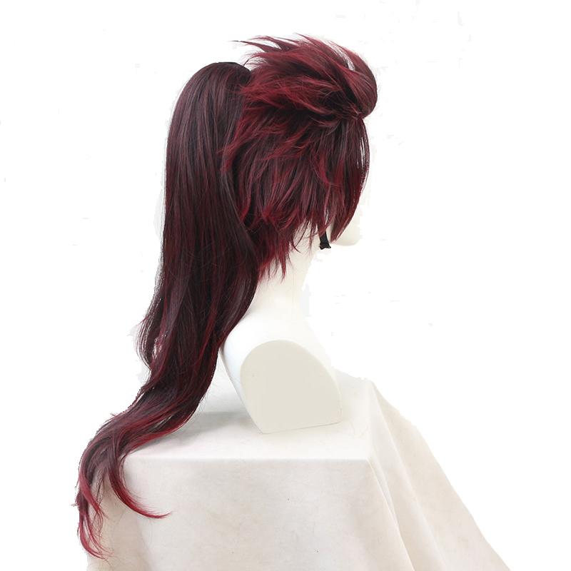 Demon Slayer Tanjirou Kamado Female Red Black Long Cosplay Wigs
