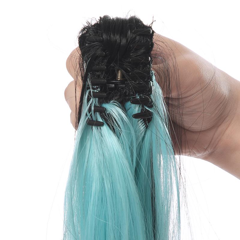 Demon Slayer Tokitou Muichirou Long Straight Green Mixed Black Cosplay Wigs