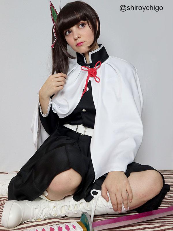 Demon Slayer Tsuyuri Kanawo Black Brown Ponytail Cosplay Wigs