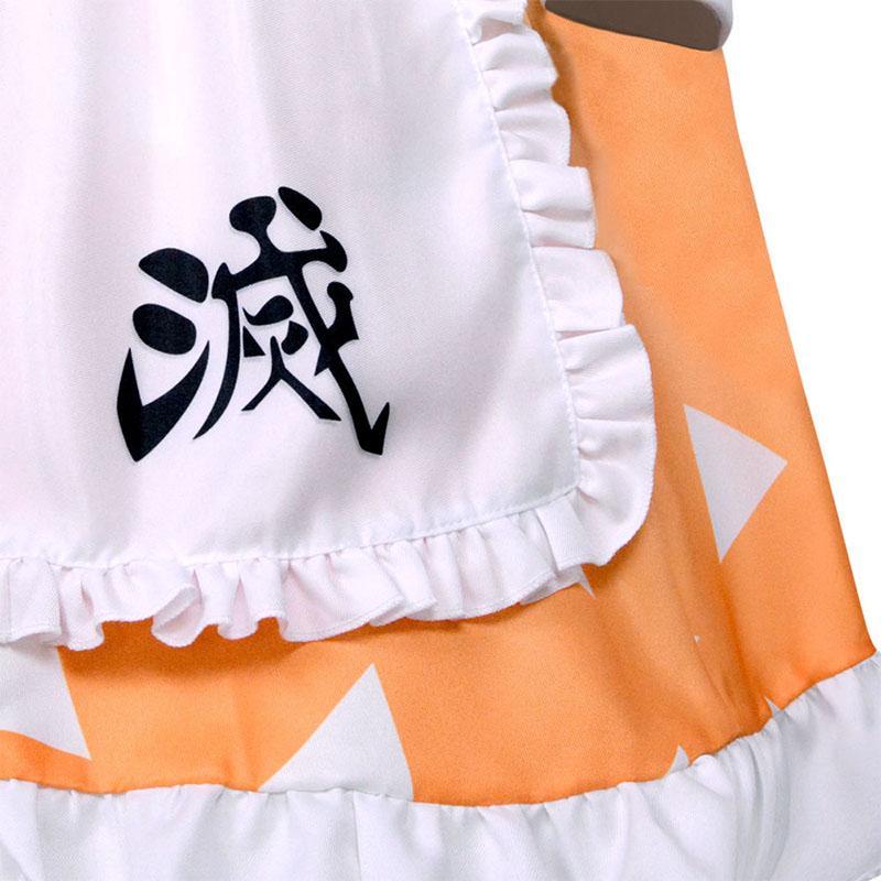 Demon Slayer Zenitsu Agatsuma Maid Halloween Cosplay Costume