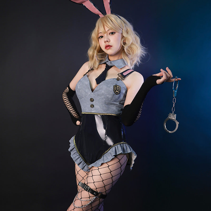 Denim Uniform Bunny Girl Cosplay Costume