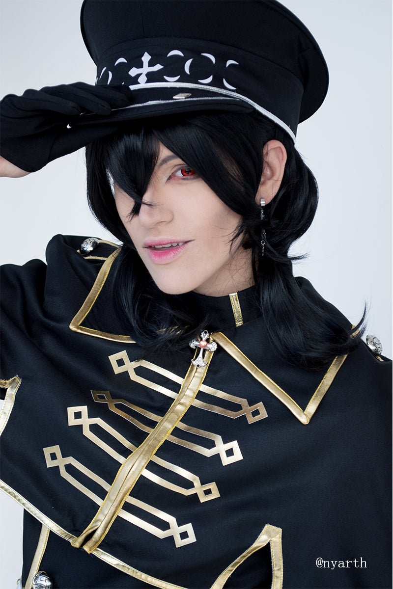 Game Ensemble Stars Rei Sakuma Black Curly Cosplay Wig