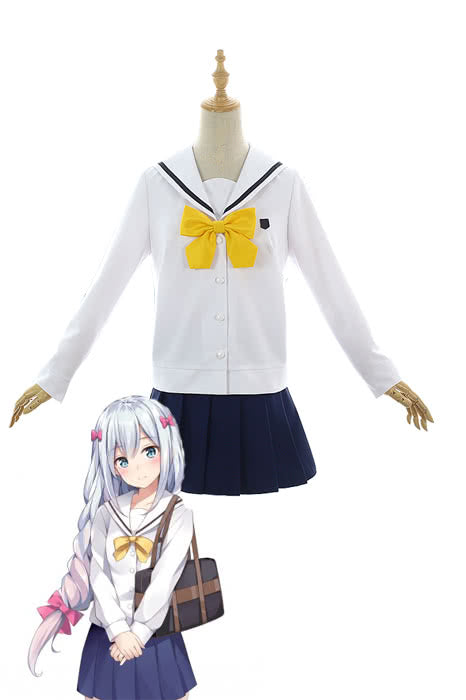 Eromanga Sensei Izumi Sagiri White Cosplay Costume Sailor Suit