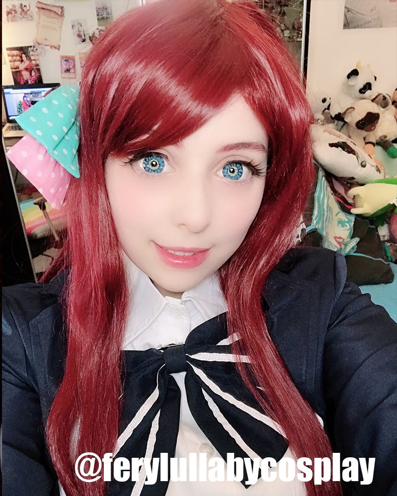 ZOMBIE LAND SAGA Minamoto Sakura Red Long Cosplay Wigs