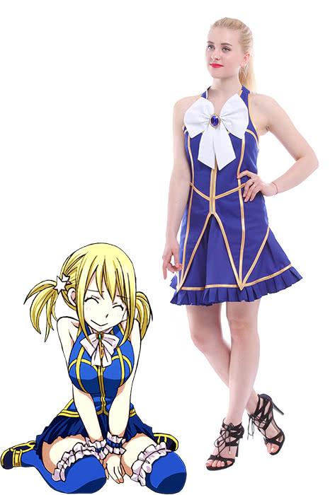 HOLRAN Fairy Tail Lucy Heartfilia Default Uniform Cosplay Costume Party Dress