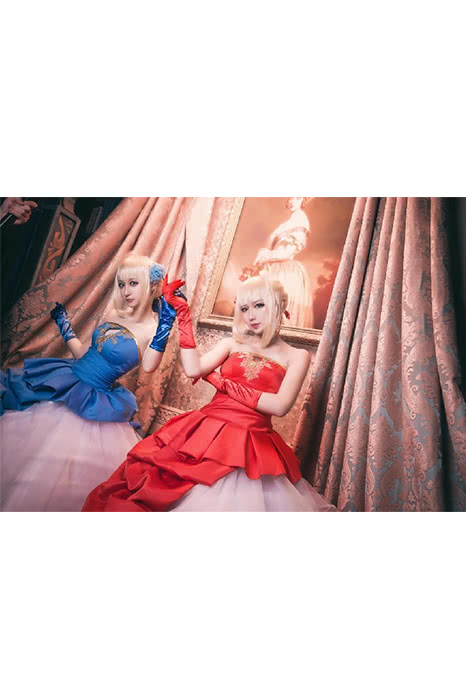 Fate 10th Anniversary Saber Cosplay Costumes Evening Dresses