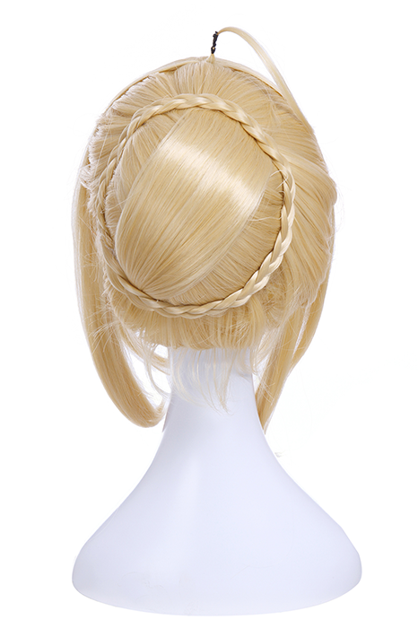 Fate Go Saber Artoria Pendragon Synthetic Short Blonde Cosplay Wigs