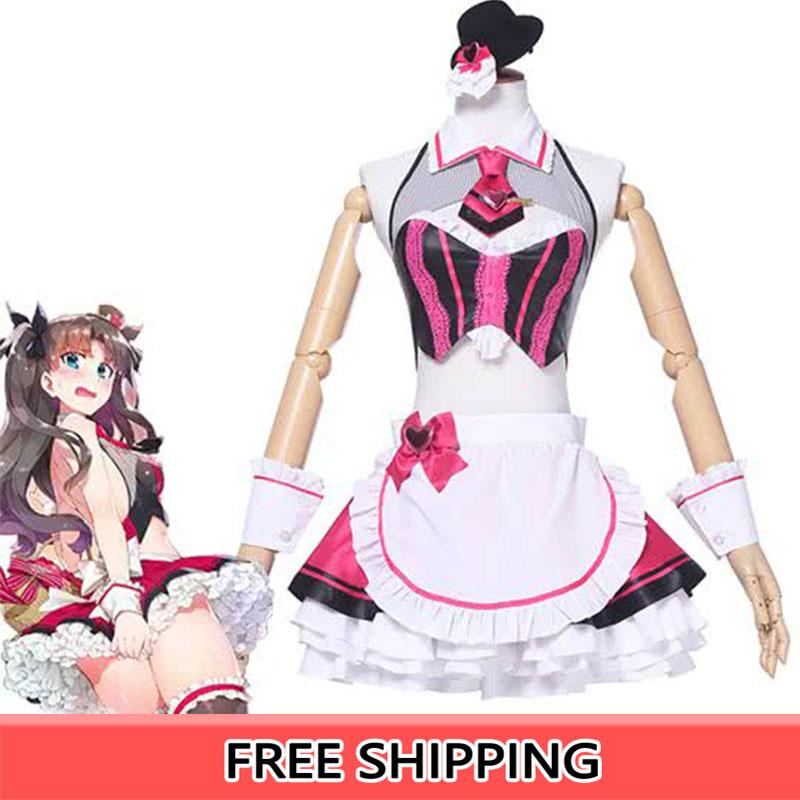 Fate Grand Order Tohsaka Rin Street Choco-Maid Game Cosplay Costumes