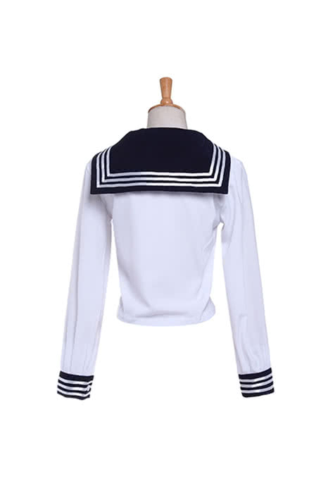 Japanese Schoolgirl Uniform White Shirt And Red Cravat Costume