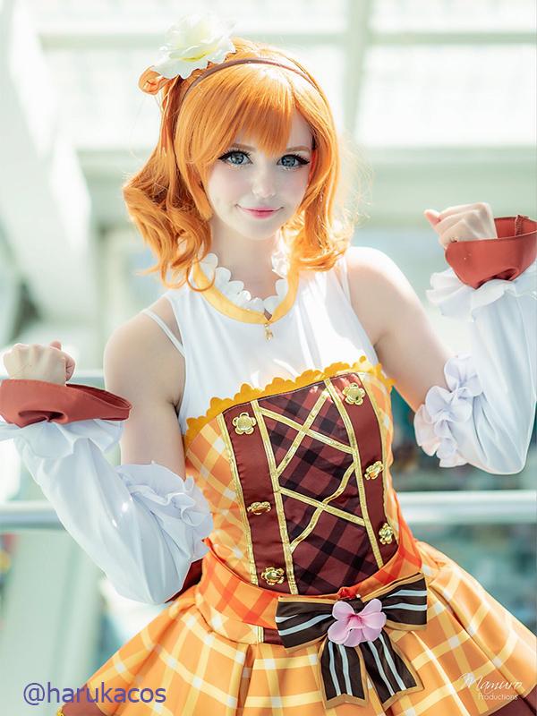 Love Live Bouquet Awaken Kosaka Honoka Orange Dress Anime Cosplay Costumes