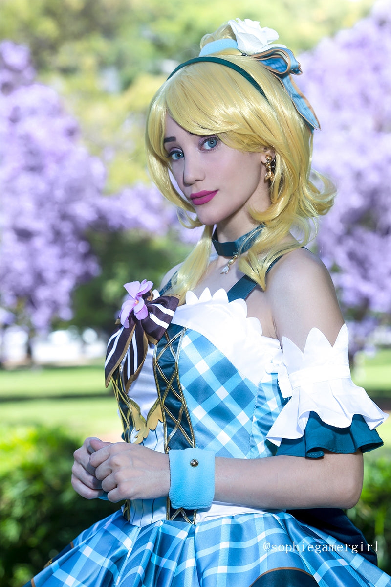 Love Live Bouquet Awaken Ayase Eli Cyan Dress Anime Cosplay Costumes