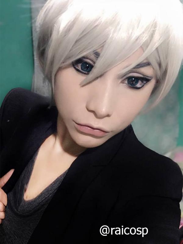 B-Project: Kodou*Ambitious Kitakado Tomohisa Anime Cosplay Wigs Synthetic Short Silvery White Wigs