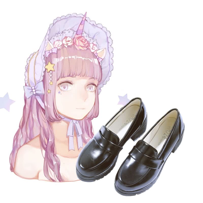 Japanese Student shoes JK Uniforms Shoes Lolita Shoes Black high-heeled Cosplay Shoes