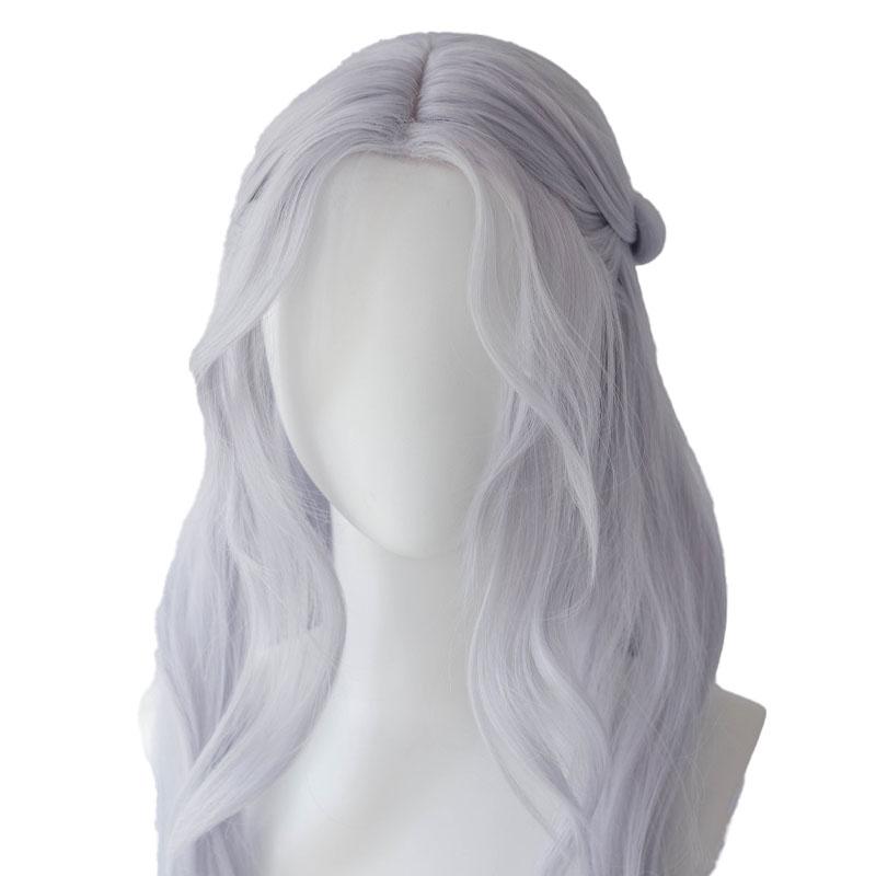 Final Fantasy XIV Endwalker Vebat Long Grey Cosplay Wigs