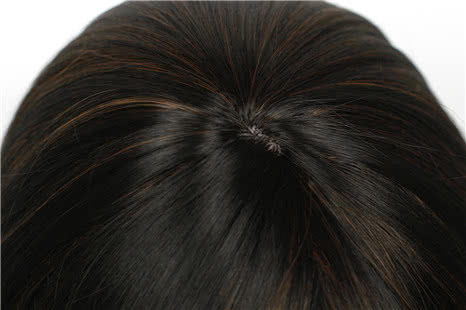 55CM Long Fashion Wig of Mixed Black and Brown Straight Hair