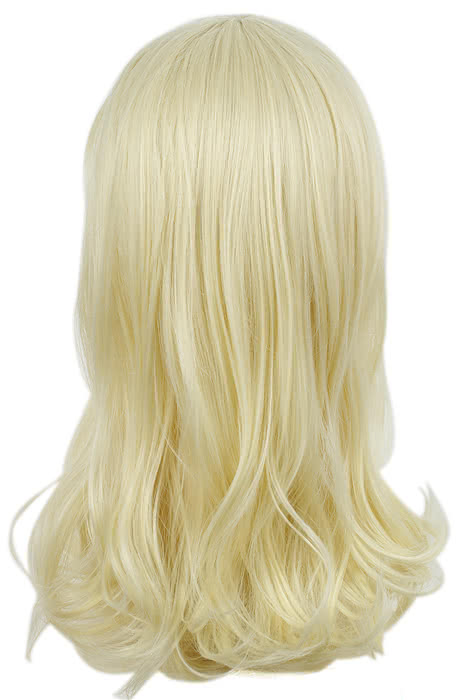 55cm Beautiful Creamy White Long Curly Charms Fashion Wig