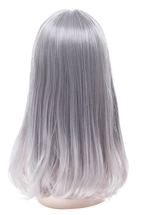 Women Medium Long Curly Fashion Wigs Gray Hair Wigs