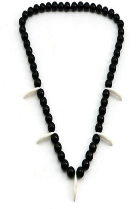 Cosplay Inuyasha Wolf Teeth Necklace Black Onyx
