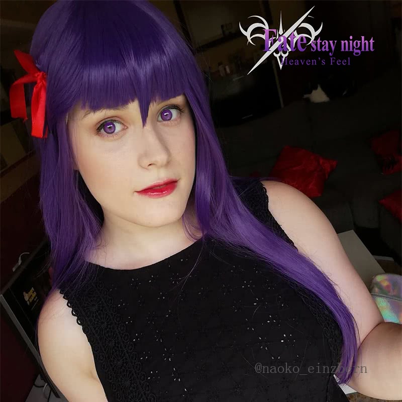 Fate/Stay night Sakura Matou Long straight Purple Cosplay Wigs