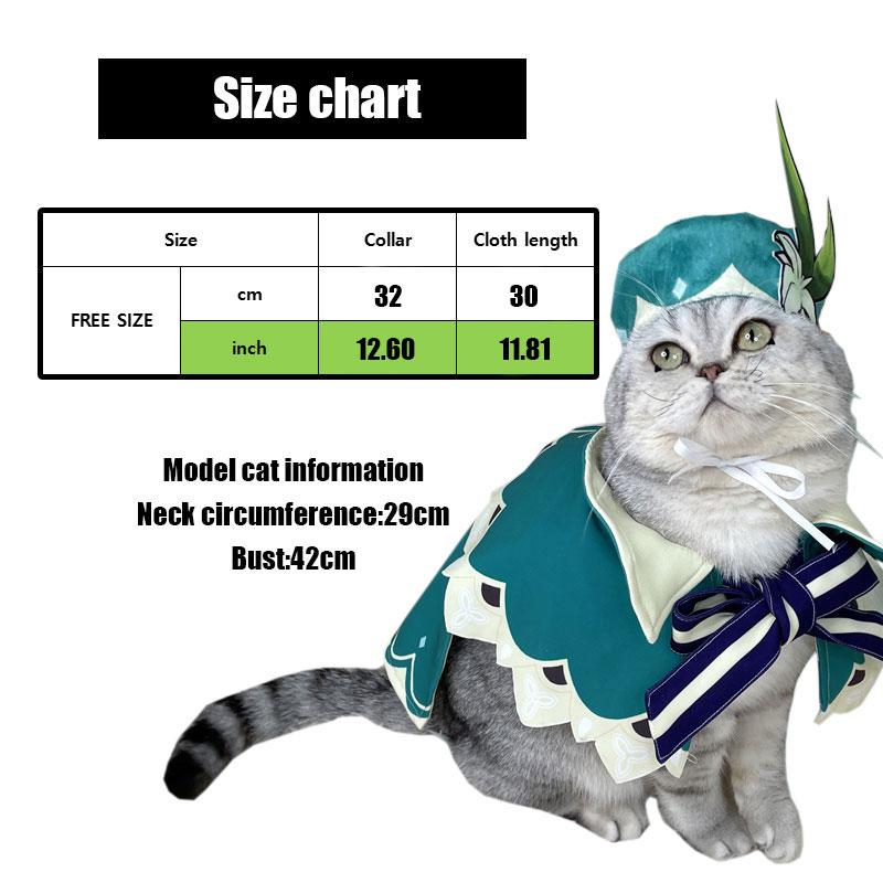 Game Genshin Impact Venti Cat Cloak Cosplay Costume