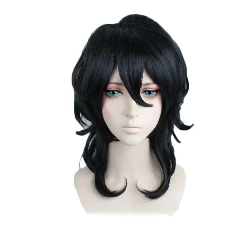 Game Ensemble Stars Rei Sakuma Black Curly Cosplay Wig