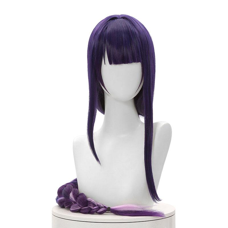 Game Genshin Impact Baal Purple Mided Color Long Cosplay Wigs