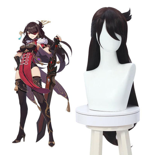Game Genshin Impact Beidou Brown Long Cosplay Wigs