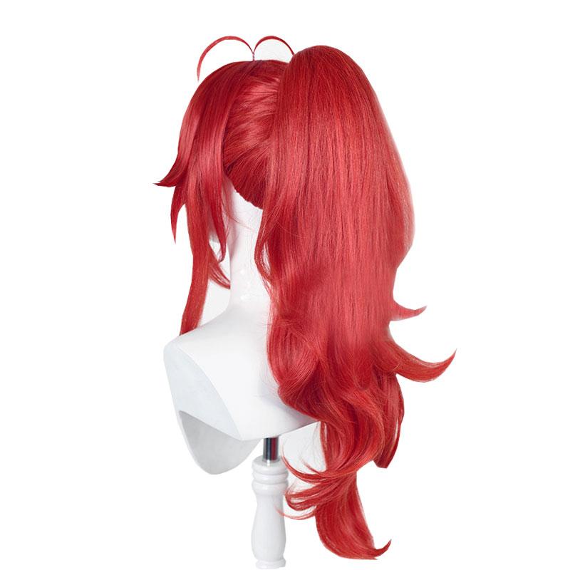 Game Genshin Impact Diluc Ponytail Red Cosplay Wigs