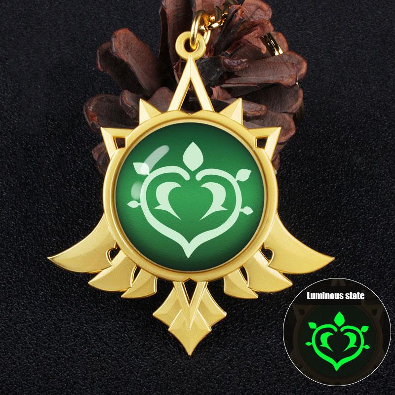 Game Genshin Impact Eye of God Vision 14 Style Florescent Light Keychain