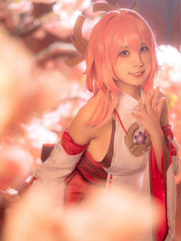 Game Genshin Impact Guuji Yae Cosplay Costume