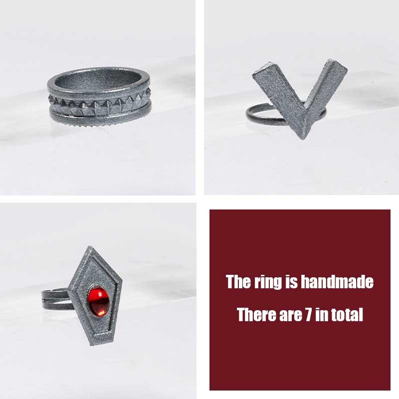 Game Genshin Impact Hu Tao 7 Rings Cosplay Props