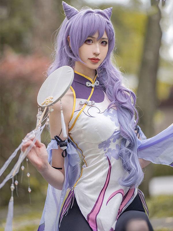 Game Genshin Impact Keqing CheongsamCosplay Costume