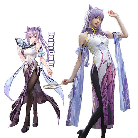 Game Genshin Impact Keqing CheongsamCosplay Costume