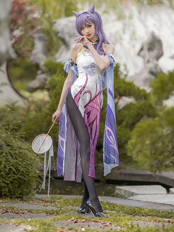 Game Genshin Impact Keqing CheongsamCosplay Costume