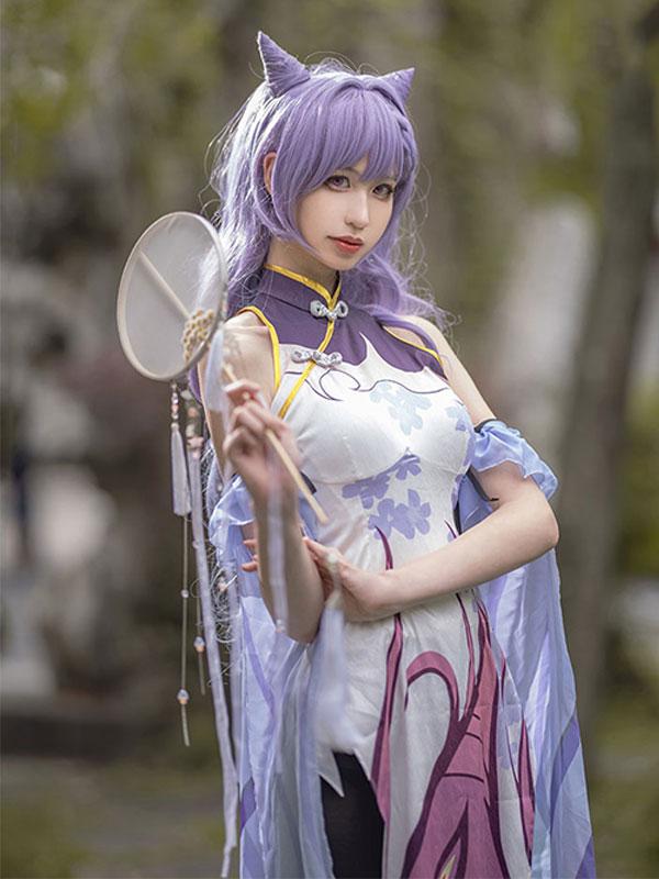 Game Genshin Impact Keqing CheongsamCosplay Costume