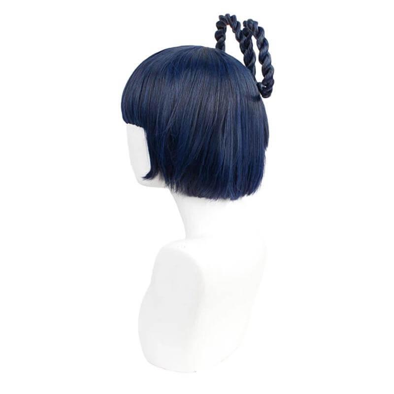 Game Genshin Impact XiangLing Dark Blue Braided Cosplay Wigs
