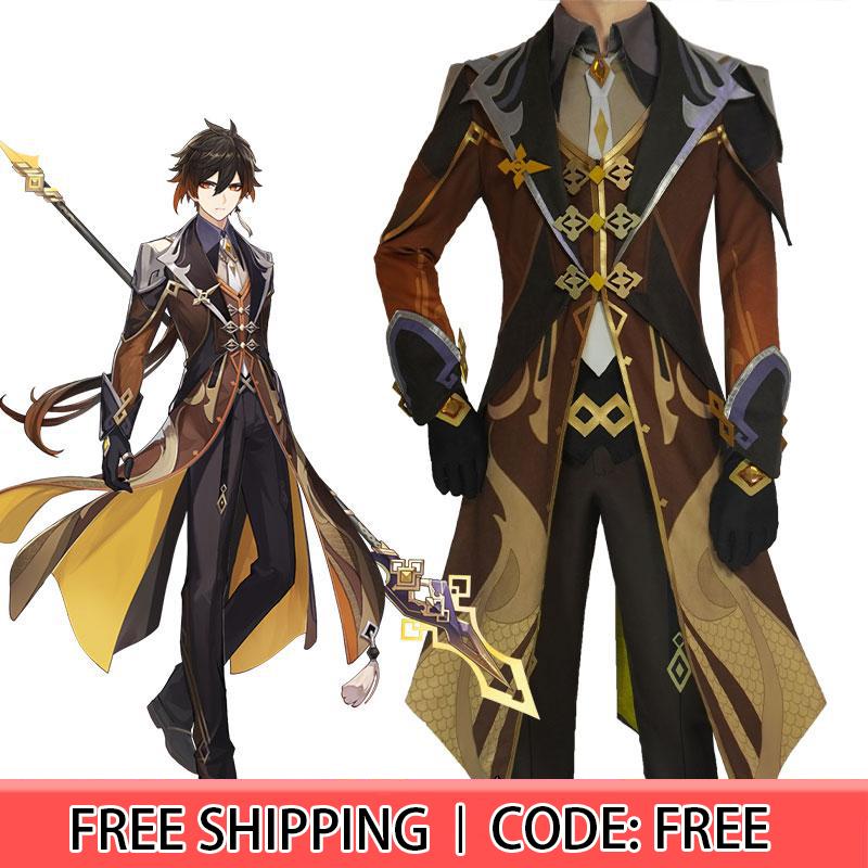 Game Genshin Impact Zhongli Cosplay Costume
